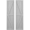 Ekena Millwork Americraft 4-Board Wood 2 Equal Panel Frmd Board-n-Batten Shutters w/ Dubl Z-Bar, ARW102BF414X77PRH ARW102BF414X77PRH - alternate 1